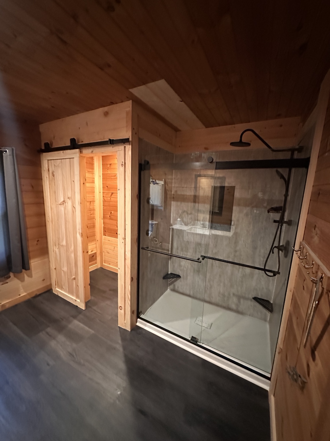 Wood bathroom remodel