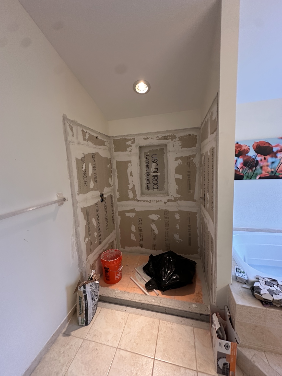Shower renovation before