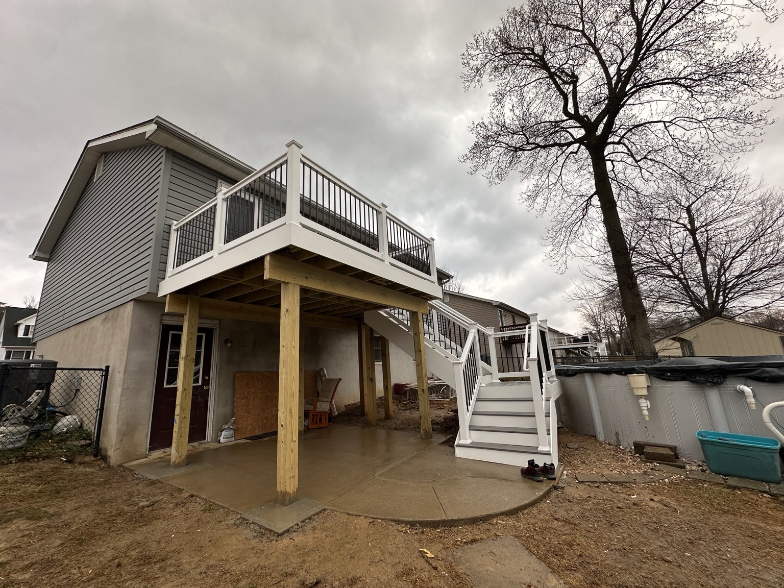 Completed raised deck